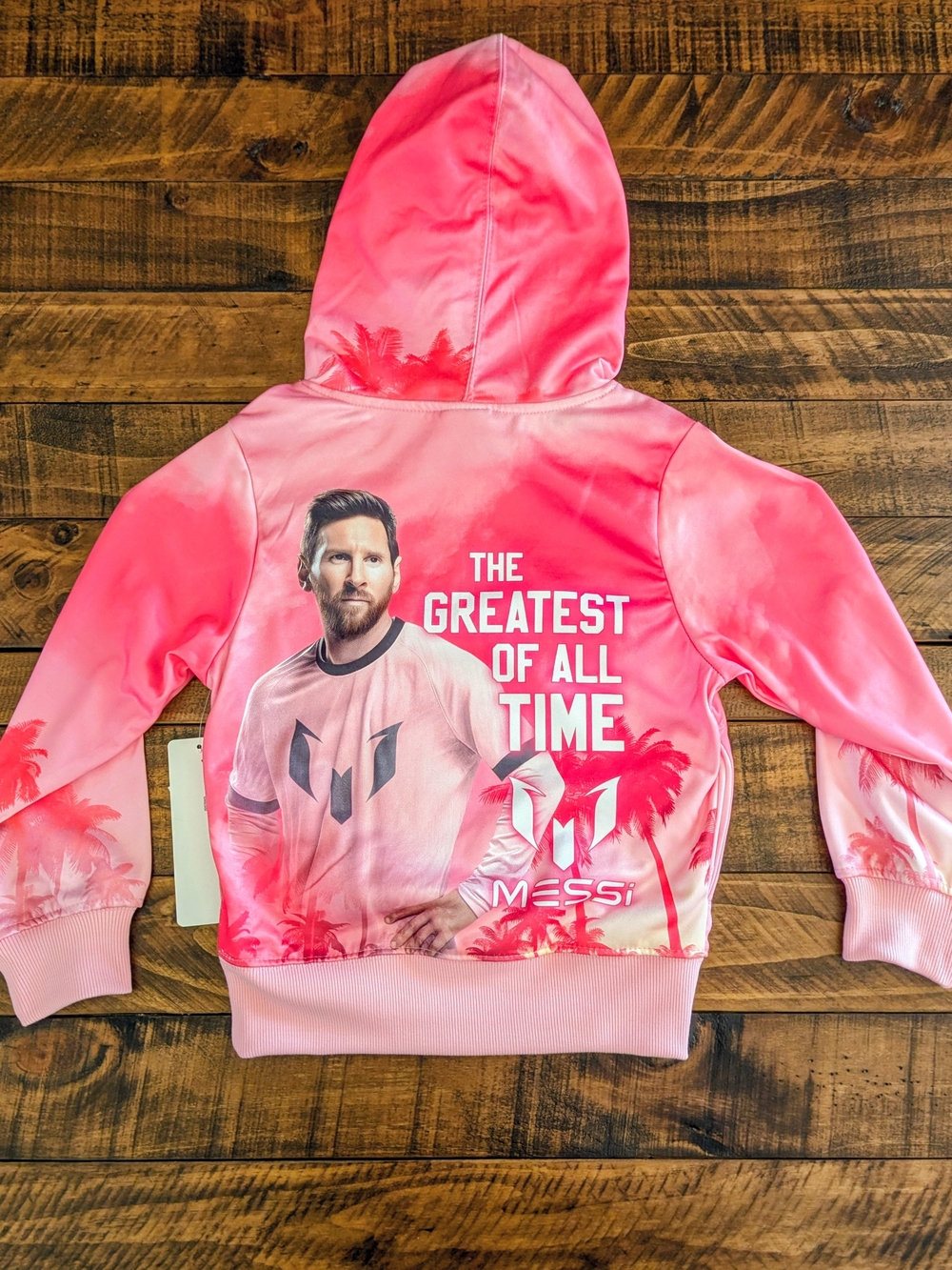 Messi Hooded Sweatshirt Hoodie Soccer GOAT Youth Size XS (4/5) Candy Pink NWT